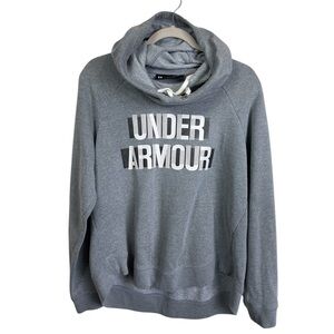 Under Armour Women’s Loose Spell Out Gray Hoodie Sweatshirt Size Large
